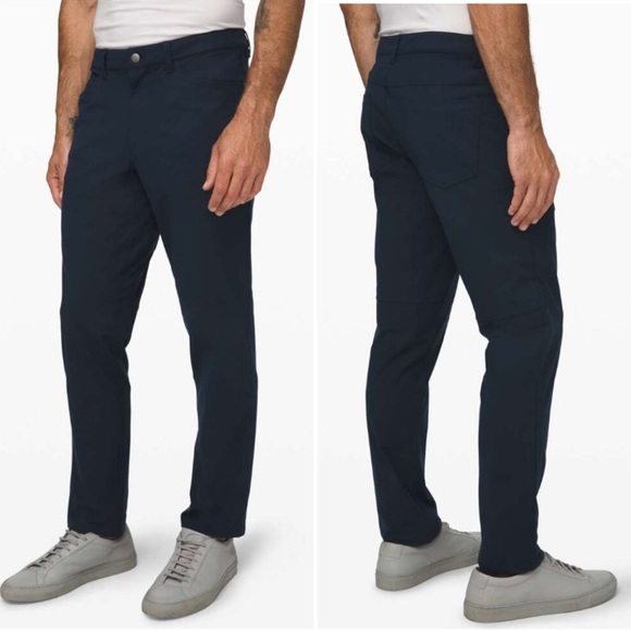 Lululemon ABC Slim-Fit 5 Pocket Pants 34‎ Warpstreme Navy Blue Men’s - Picture 1 of 12